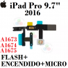 iPad Pro 9.7 2016 A1673 / A1674 / A1675 - Flex boton encendido + microfono + flash
