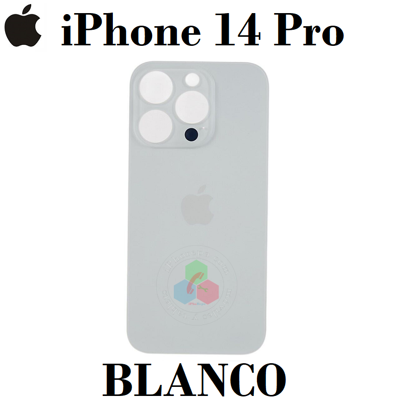 iPhone 14 Pro 5G 2022 A2890 - TAPA TRASERA BLANCO COMPATIBLE CON LOGO