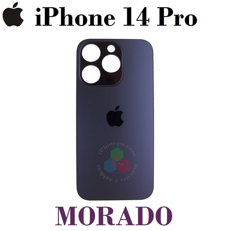 iPhone 14 Pro 2022 A2890 - TAPA TRASERA MORADO COMPATIBLE CON LOGO