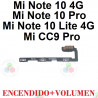Xiaomi Mi Note 10 4G M1910F4G / Mi Note 10 Pro / Mi Note 10 Lite 4G / Mi CC9 Pro - FLEX POWER ENCENDIDO VOLUMEN