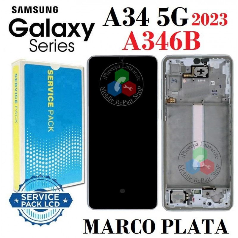 Samsung  A34 5G 2023 A346B A346 - Pantalla SERVICE PACK PLATA