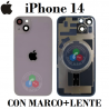 iPhone 14 5G 2022 A2882 - TAPA DE CRISTAL + MARCO + LENTE DE CAMARA + LOGO - VIOLETA