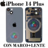 iPhone 14 Plus 2022 A2886 - TAPA DE CRISTAL + MARCO + LENTE DE CAMARA +  MAGNETICO + LOGO - AZUL