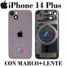iPhone 14 Plus - TAPA DE CRISTAL + MARCO + LENTE DE CAMARA + LOGO - VIOLETA