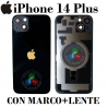 iPhone 14 Plus - TAPA DE CRISTAL + MARCO + LENTE DE CAMARA + LOGO - NEGRO