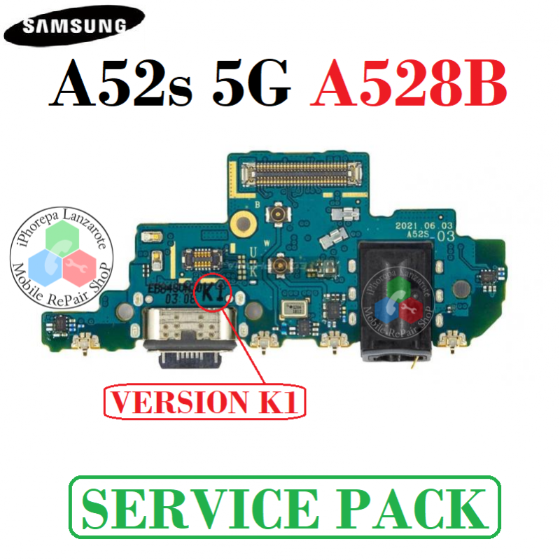 SAMSUNG A52s 5G A528B A528 - PLACA DE CARGA ORIGINAL SERVICE PACK - K1