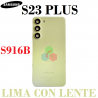 Samsung Galaxy S23 Plus + 5G 2023 S916B - TAPA TRASERA CON LENTE CRISTAL - AMARILLO LIMA