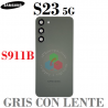Samsung Galaxy S23 5G 2023 S911B - TAPA TRASERA CON LENTE CRISTAL - GRIS