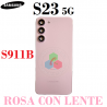 Samsung Galaxy S23 5G 2023 S911B - TAPA TRASERA CON LENTE CRISTAL - ROSA