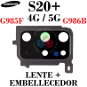 SAMSUNG S20 Plus + 4G 2020 G985F / S20 Plus + 5G 2020 G986B - CRISTAL LENTE DE CÁMARA + EMBELLECEDOR