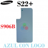 Samsung S22 Plus 5G 2022 S906B - TAPA TRASERA de cristal CON LOGO - AZUL
