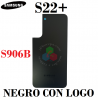 Samsung S22 Plus + 5G 2022 S906B - TAPA TRASERA de cristal CON LOGO - NEGRO