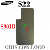Samsung S22 5G 2022 S901B - TAPA TRASERA de cristal CON LOGO - GRIS