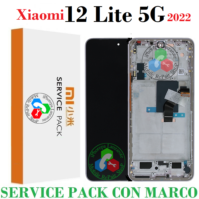 Xiaomi 12 Lite 5G 2022 2203129G / Mi 12 Lite - PANTALLA SERVICE PACK CON  MARCO VIOLETA