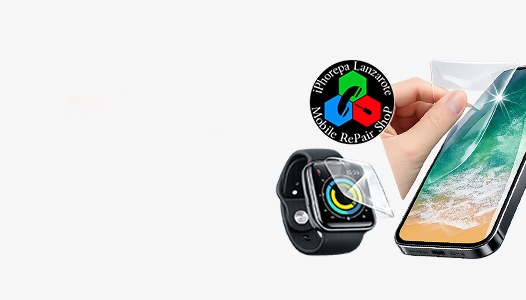 Smart watch on blue background