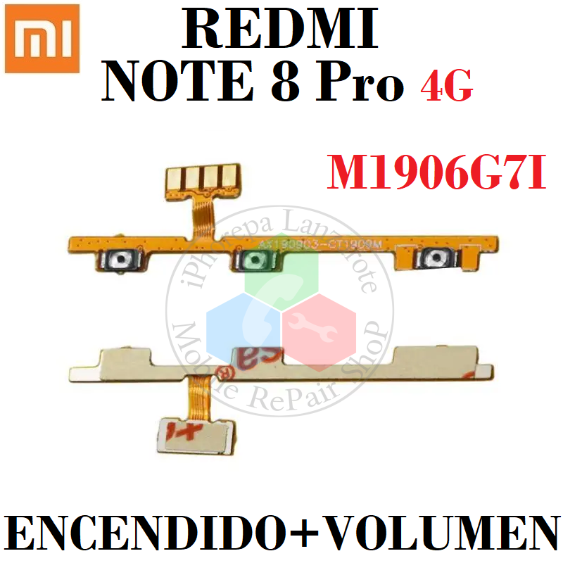 Xiaomi Redmi Note 8 Pro 4G 2019 M1906G7I - FLEX BOTON power